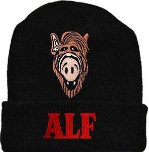 Alien Face Logo - ALF Black Wool Hat Beanie Knit Tv Series Logo Head Face Alien Life ...