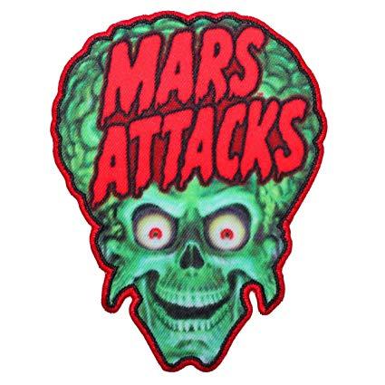Alien Face Logo - Mars Attacks Retro Logo Martian Alien Face Sci Fi Fan