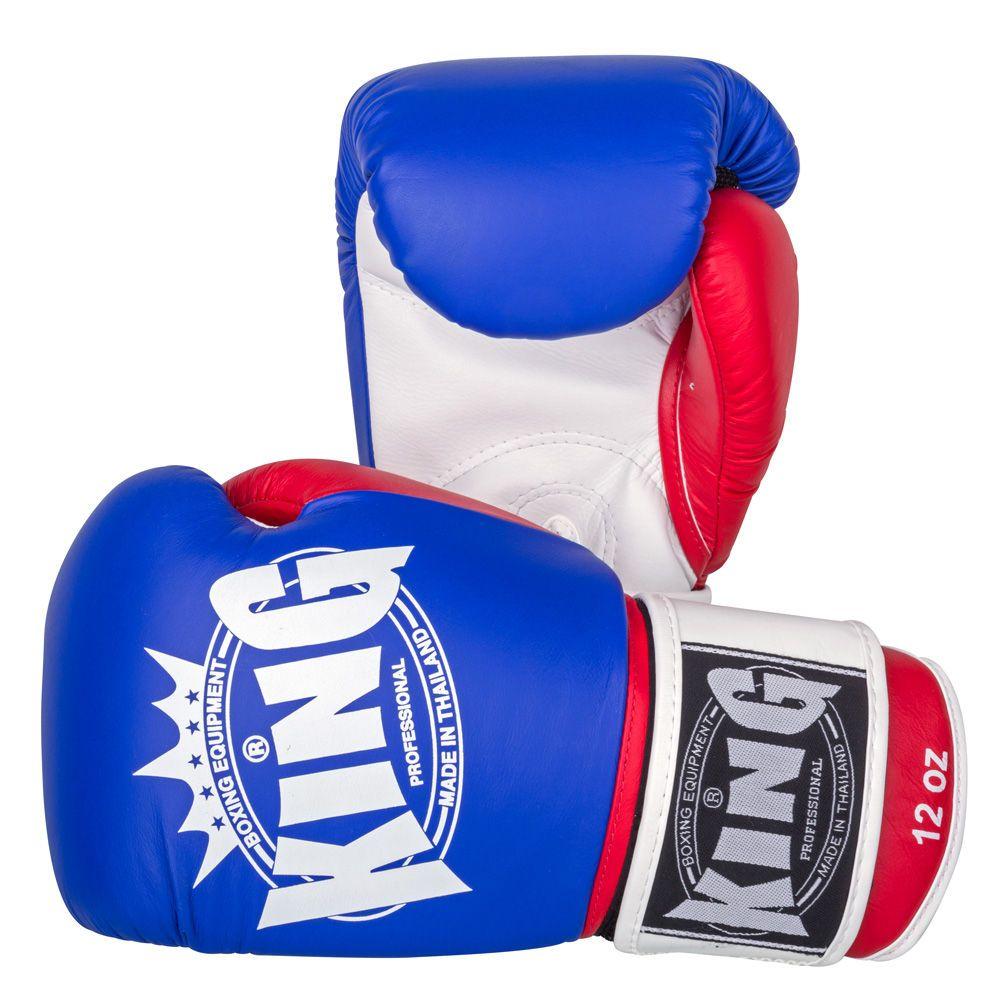 Blue Boxing Logo - King Professional Blue Red White Logo Color Series Boxing Gloves
