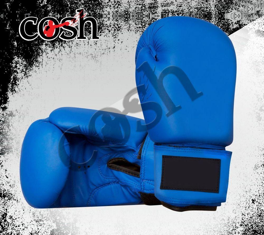 Blue Boxing Logo - Blue Leather Boxing Gloves Printed Your Own Logo. Boxing Gloves