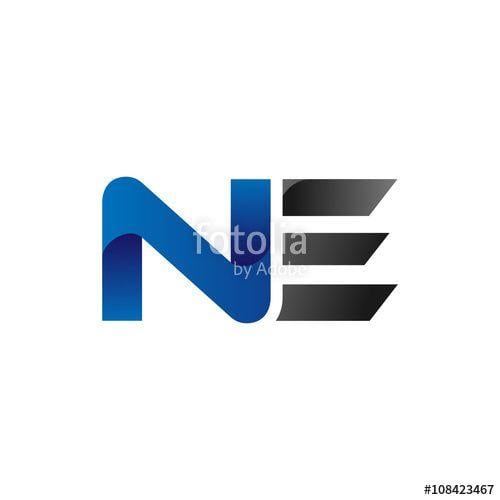 NE Logo - Modern Simple Initial Logo Vector Blue Grey Letters ne