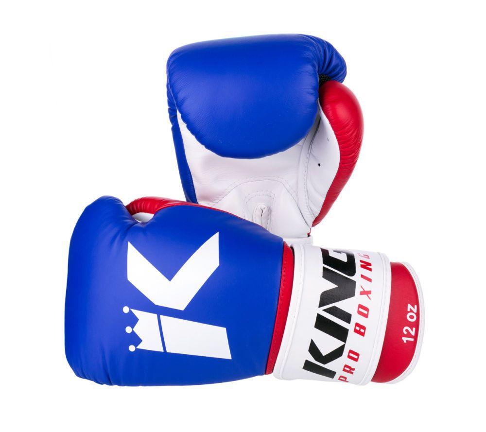 Blue Boxing Logo - King Professional K Logo Pro Boxing Gloves Red White