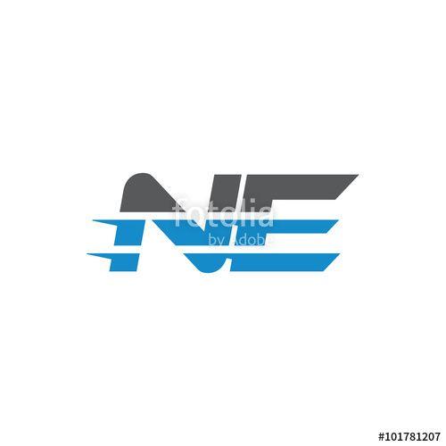 NE Logo - Simple Modern Dynamic Letter Initial Logo ne Stock image