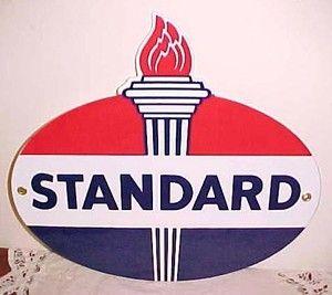 Company with Red Oval Logo - Standard Oil Company (Indiana) Torch and Oval Logo - Die Cut ...