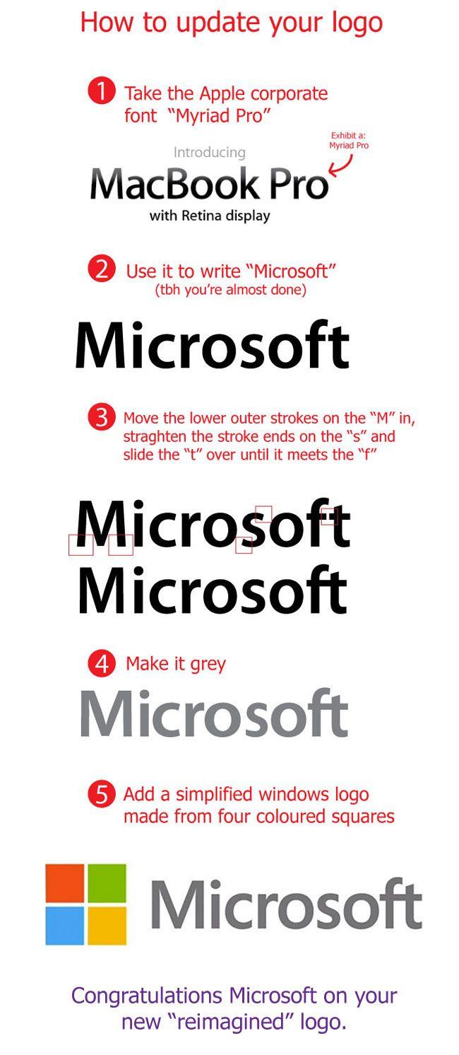 Microsoft Office New Logo - New Microsoft Logo looks like Apple Corporate Font.
