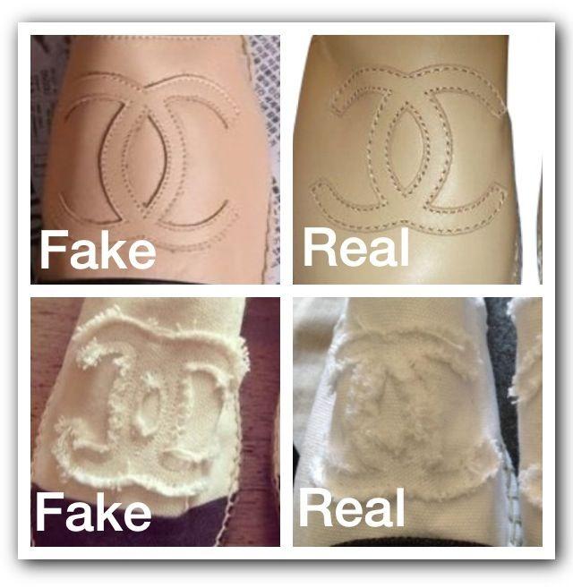 Fake Chanel Logo - Fake VS real CHANEL espadrilles. | What To Look For On Fake Items ...