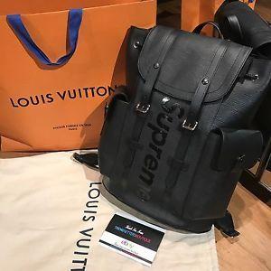 Louis Vuitton X Supreme Black Logo - LOUIS VUITTON x SUPREME 100% AUTHENTIC LV BACKPACK CHRISTOPHER PM ...