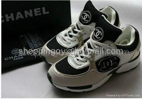 Fake Chanel Logo - FAKE CC LOGO RUNNING TENNIS SNEAKERS WOMENS CHANEL BLACK WHITE BLUE