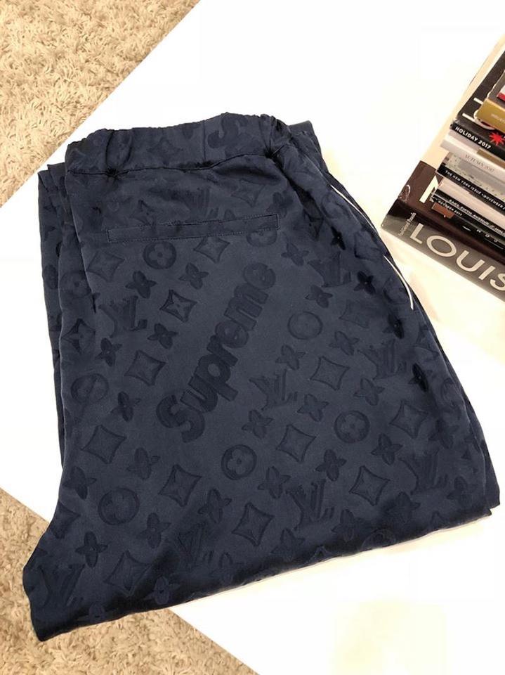 Louis Vuitton X Supreme Black Logo - Louis Vuitton x Supreme Blue Navy Monogram Box Logo Pajama Track ...