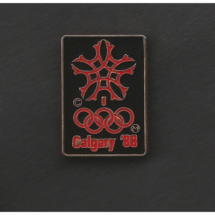 Red Snowflake Logo - Black & Red Snowflake Games Logo Pin - Calgary Winter Olympics on ...