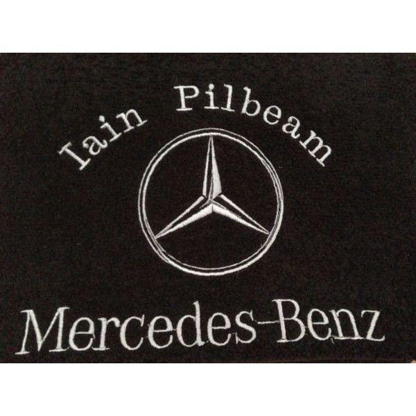 eBid Logo - Personalised Embroidered Mercedes Benz Car Logo Bath Sheet Black