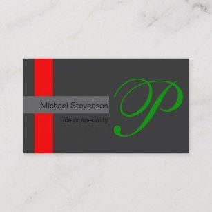 Green Black White Red Logo - Red Black White Grey Business Cards