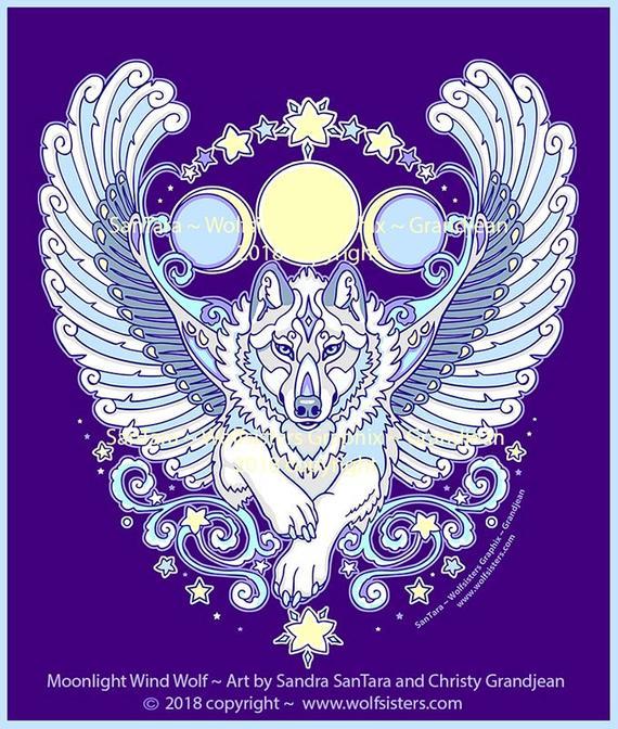 Purple and White Wolf Logo - Angel Winged White Wolf Tee | Etsy