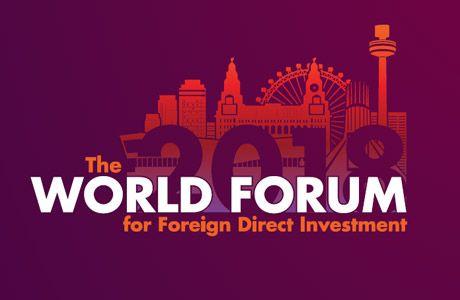 Red and Purple Investment Logo - 2018 World Forum For Foreign Direct Investment, Liverpool