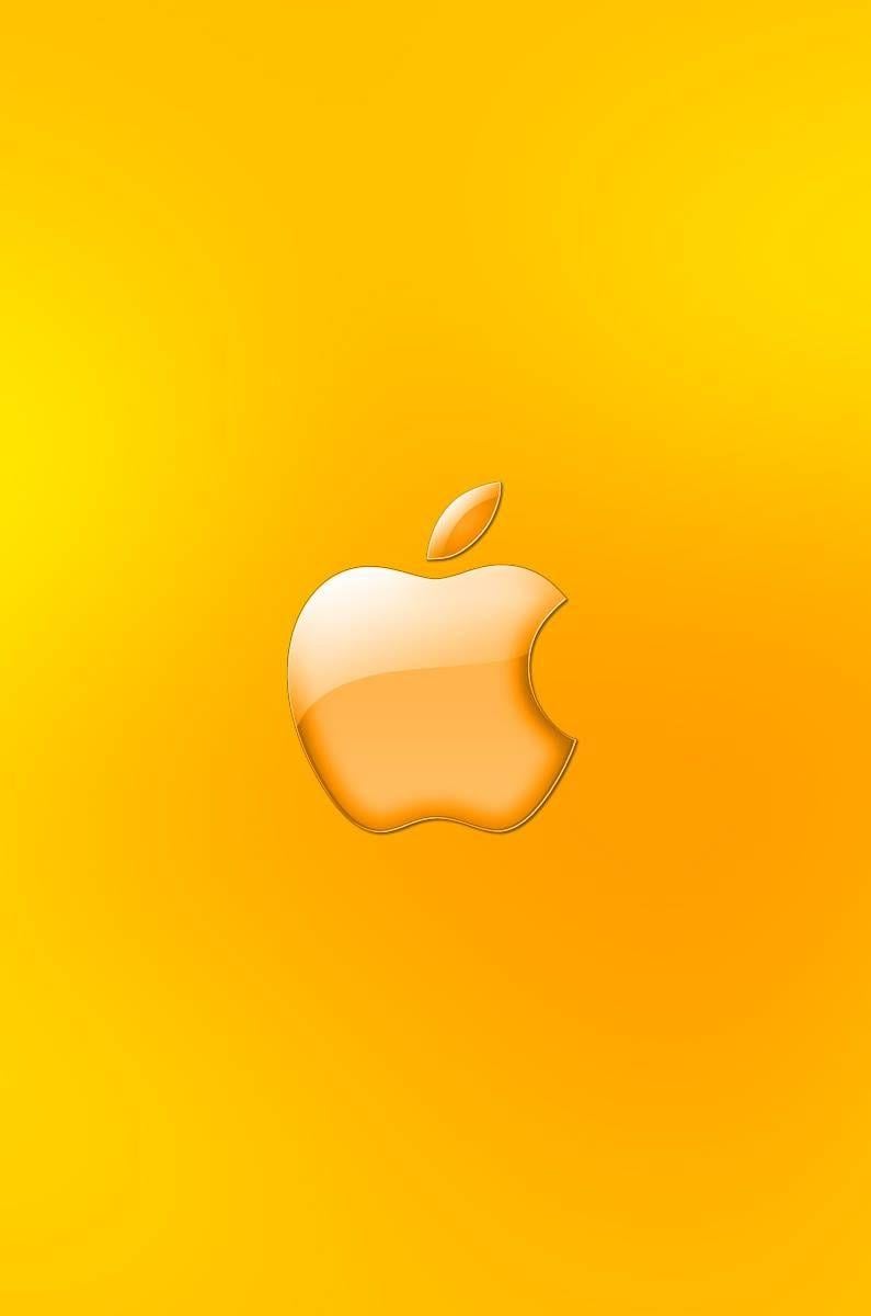 Yellow Apple Logo - Golden Apple Logo Wallpaper