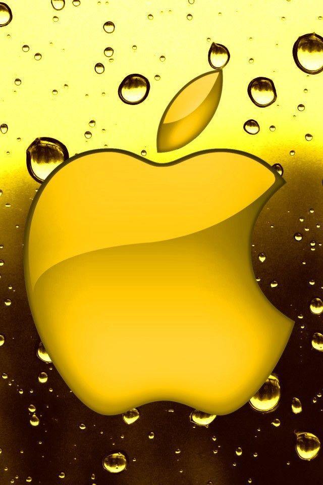 Yellow Apple Logo - iPhone yellow droplets Apple logo 10,171,840 | Apple logo Wallpapers ...