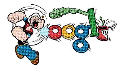 Cool Google Logo - Popeye Google Doodle Logo. Google celebrated E.C. Segar, cr