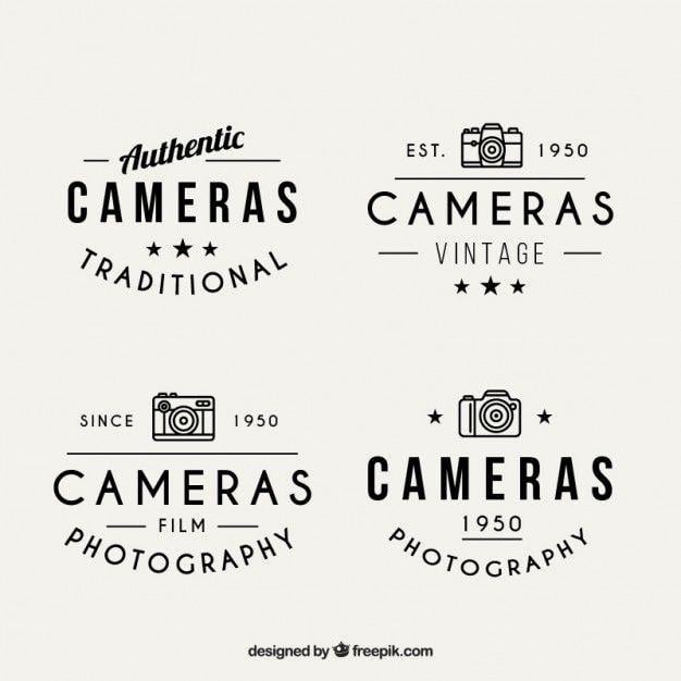 Vintage Photography Logo - Pack of photography logos in vintage style Vector