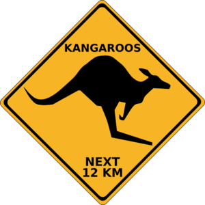 Kangaroo Q Logo - Crossing Kangaroo Sign Clip Art clip art