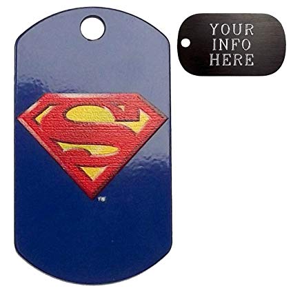Superman Military Logo - Customized Superman Pet Tag Shape: Pet Supplies