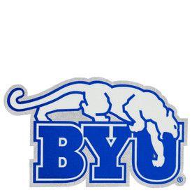 BYU Logo - Retro Cougar over BYU Decal - Logo Products