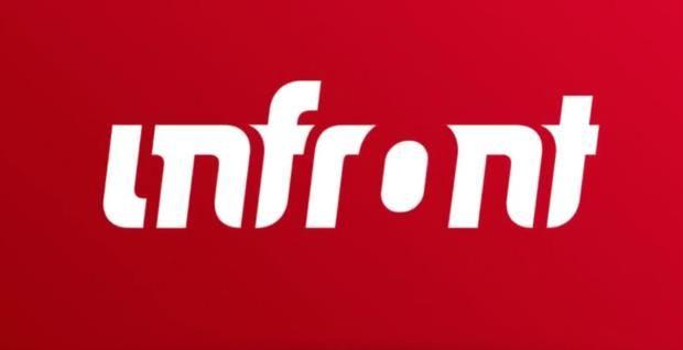 Red and Blue Banner Sports Company Logo - Infront drops 'Sports & Media' and embraces 'bold red' logo ...