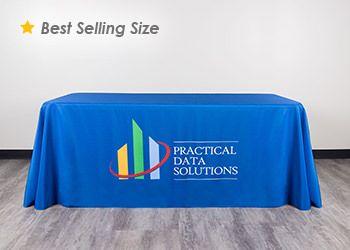 Red and Blue Banner Sports Company Logo - Table Covers – Order your custom tablecloth today!