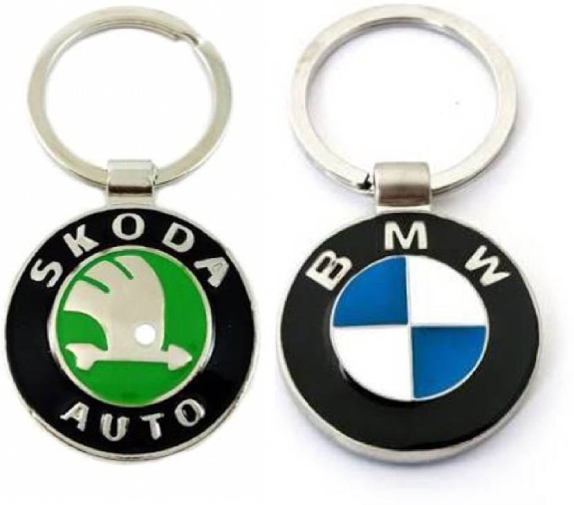 Skoda Logo - Surprise Gifts Skoda BMW Car Logo Combo Key Chain
