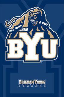 BYU Logo - Brigham Young University BYU Cougars Official NCAA Team Logo Poster