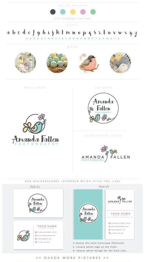 Cute Boutique Logo - Whimsical Happy Bird 2 cute minimal logo BIRD boutique Logo | Etsy