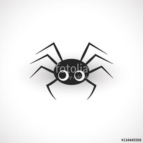 Cute Spider Logo - Cute spider isolated on white background. Stock image and royalty