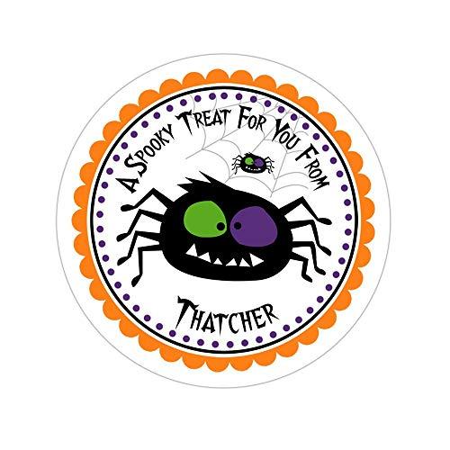 Cute Spider Logo - Personalized Customized Halloween Party Favor Thank You