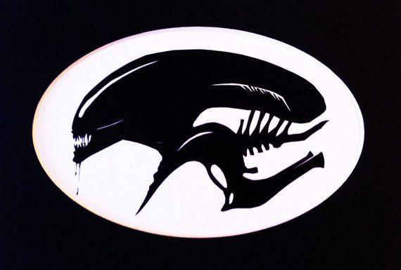 Alien Xenomorph Logo - Xenomorph Alien silhouette print