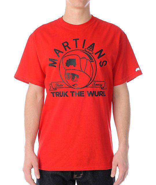 Trukfit Martian Logo - Trukfit Feelin Spacey Martians Red T-Shirt | Zumiez