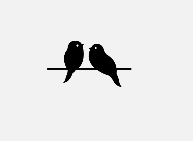 Wire Bird Logo - cute icons of two birds on a wire | Graphic design & logos | Cute ...