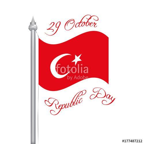 Flying Turkey Logo - Flag of Turkey. Turkish Flying flag, 29 October republick day of ...