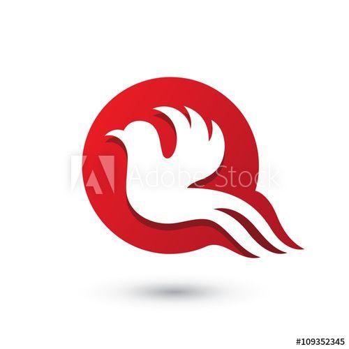 Red Dove Logo - Flying Red Dove Logo Concept - Buy this stock vector and explore ...