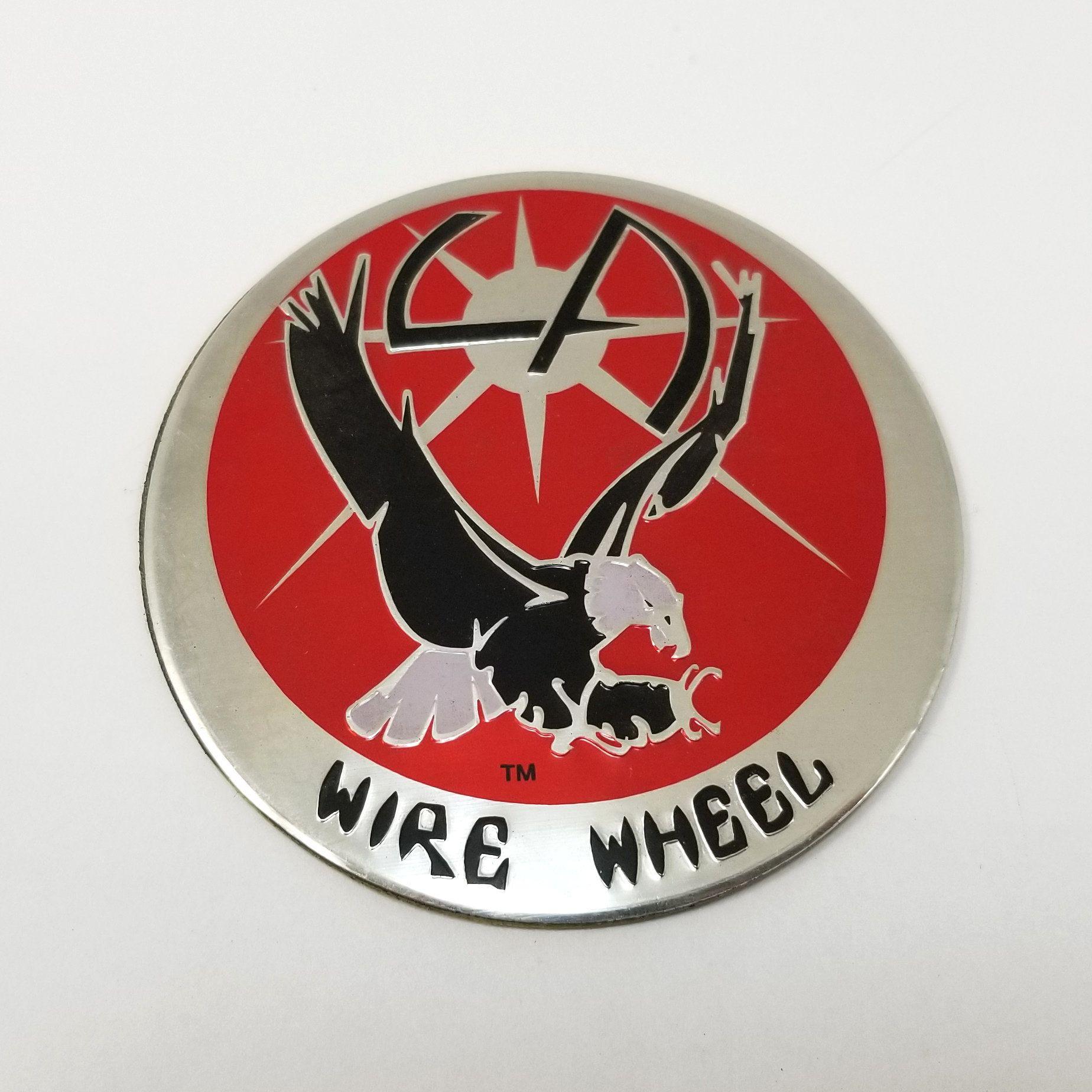 Wire Bird Logo - LA Wire Wheel Eagle Bird Silver/Red 2-1/2