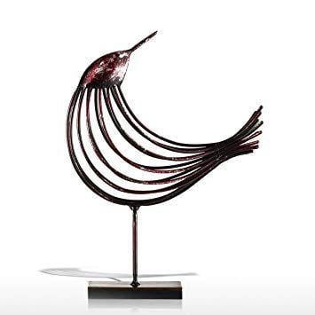 Wire Bird Logo - Tooarts Metal Sculpture Iron Wire Bird Animal Ornament Modern