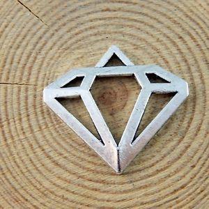 Silver Diamond Shaped Logo - 40pcs Bright Silver Diamond Shaped Alloy Pendants Charms Crafts ...