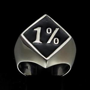 Silver Diamond Shaped Logo - DIAMOND SHAPED STERLING SILVER OUTLAW RING ONE PERCENTER BLACK ...