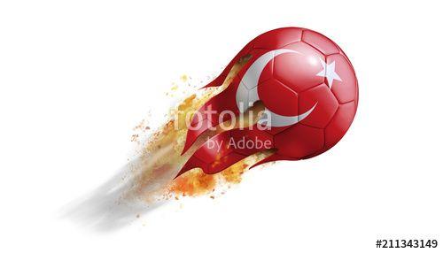 Flying Turkey Logo - Flying Flaming Soccer Ball with Turkey Flag