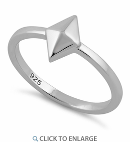 Silver Diamond Shaped Logo - Sterling Silver Diamond Shape Ring
