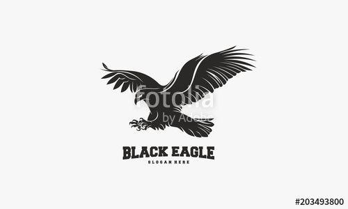 Black Eagle Logo - Black Eagle logo Silhouette vector, Flying Eagle logo template ...