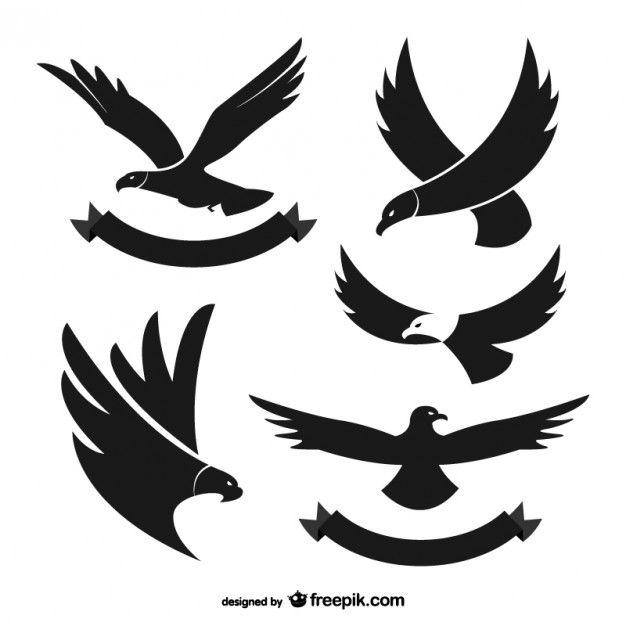 Black Eagle Logo - Black eagle silhouettes Vector