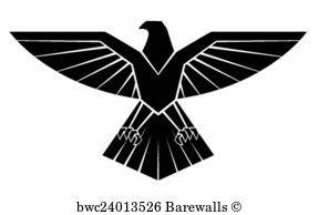 Black Eagle Logo - Black Silhoutte Of Eagle Symbol, Art Print. Barewalls Posters