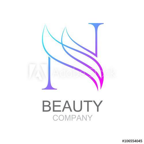 Beauty and Cosmetic Company Logo - Abstract letter N logo design template with beauty industry