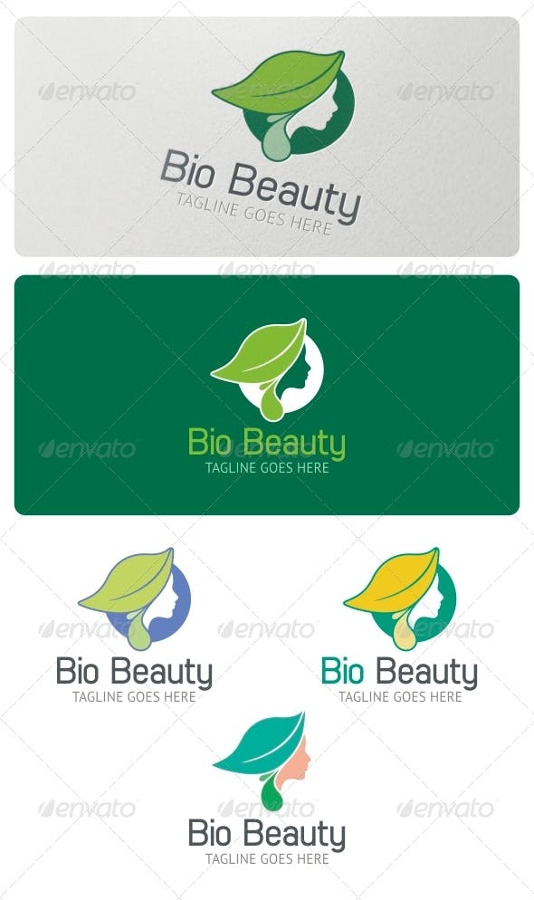 Beauty and Cosmetic Company Logo - Bio Beauty Logo Template