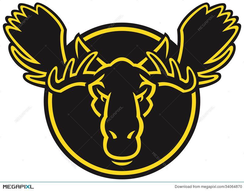 Moose Head Logo - Stylised Moose Head Logo Illustration 34064870 - Megapixl