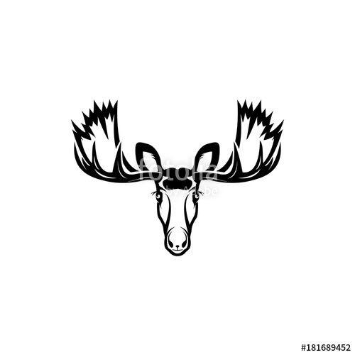 Moose Head Logo - vector moose head
